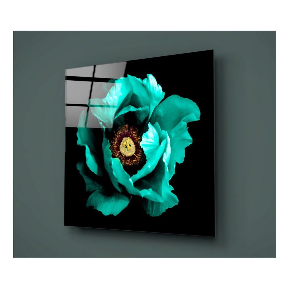 Čierno-zelený sklenený obraz Insigne Rustenna, 40 × 40 cm - Bonami.sk