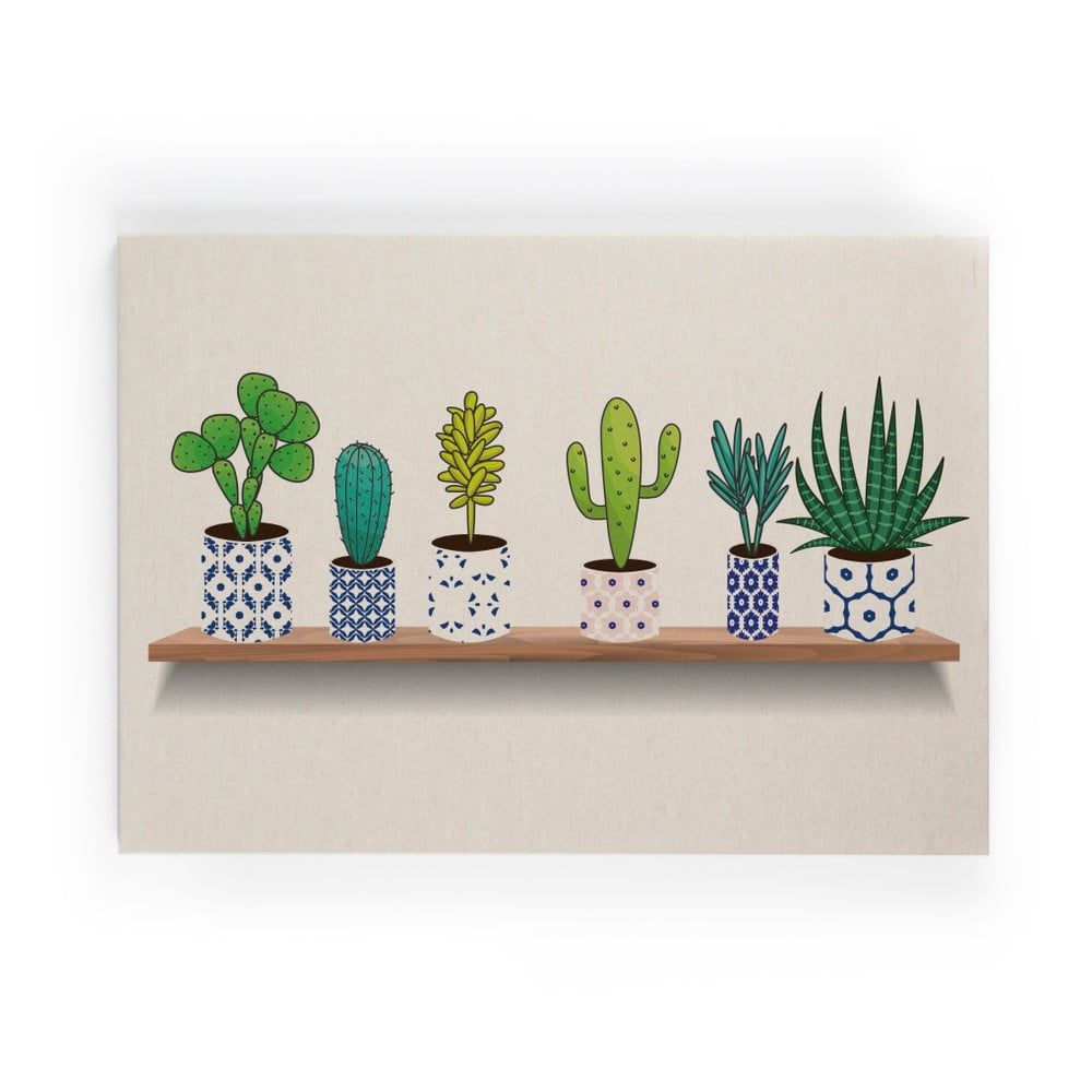 Obraz na plátne Really Nice Things Lino Cactus Shelve, 50 × 70 cm - Bonami.sk