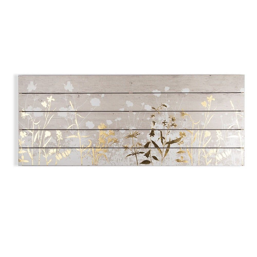 Drevený obraz Graham & Brown Metallix Wood Meadow, 100 × 40 cm - Bonami.sk