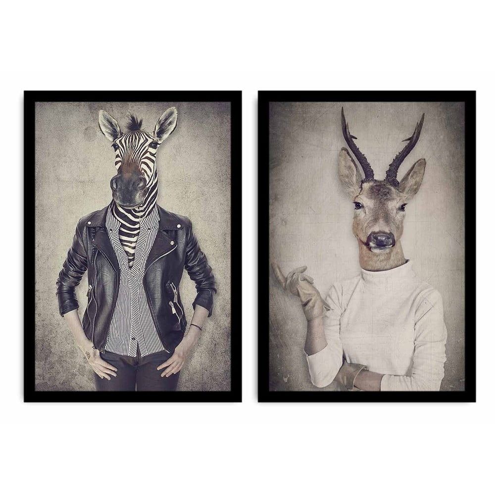 Dvojdielny obraz Home Ribs and Deer, 72 × 50 cm - Bonami.sk