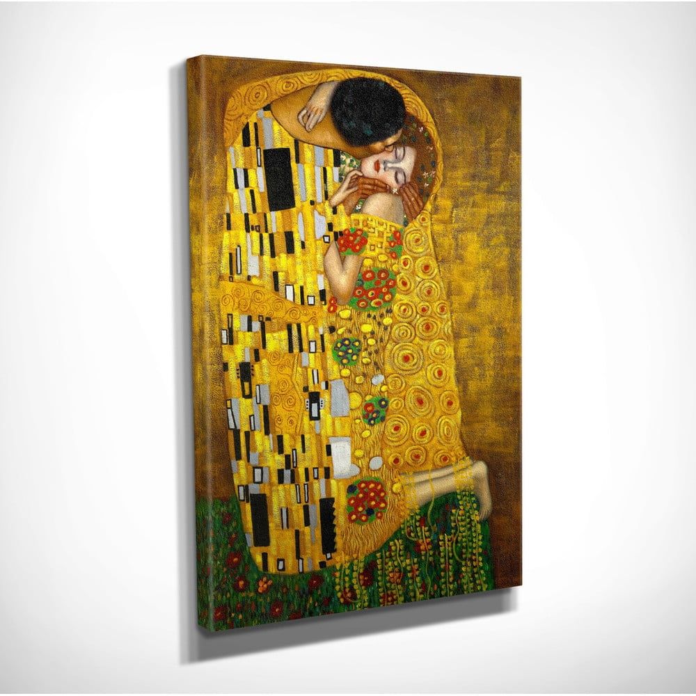 Nástenná reprodukcia na plátne Gustav Klimt The Kiss, 30 × 40 cm - Bonami.sk