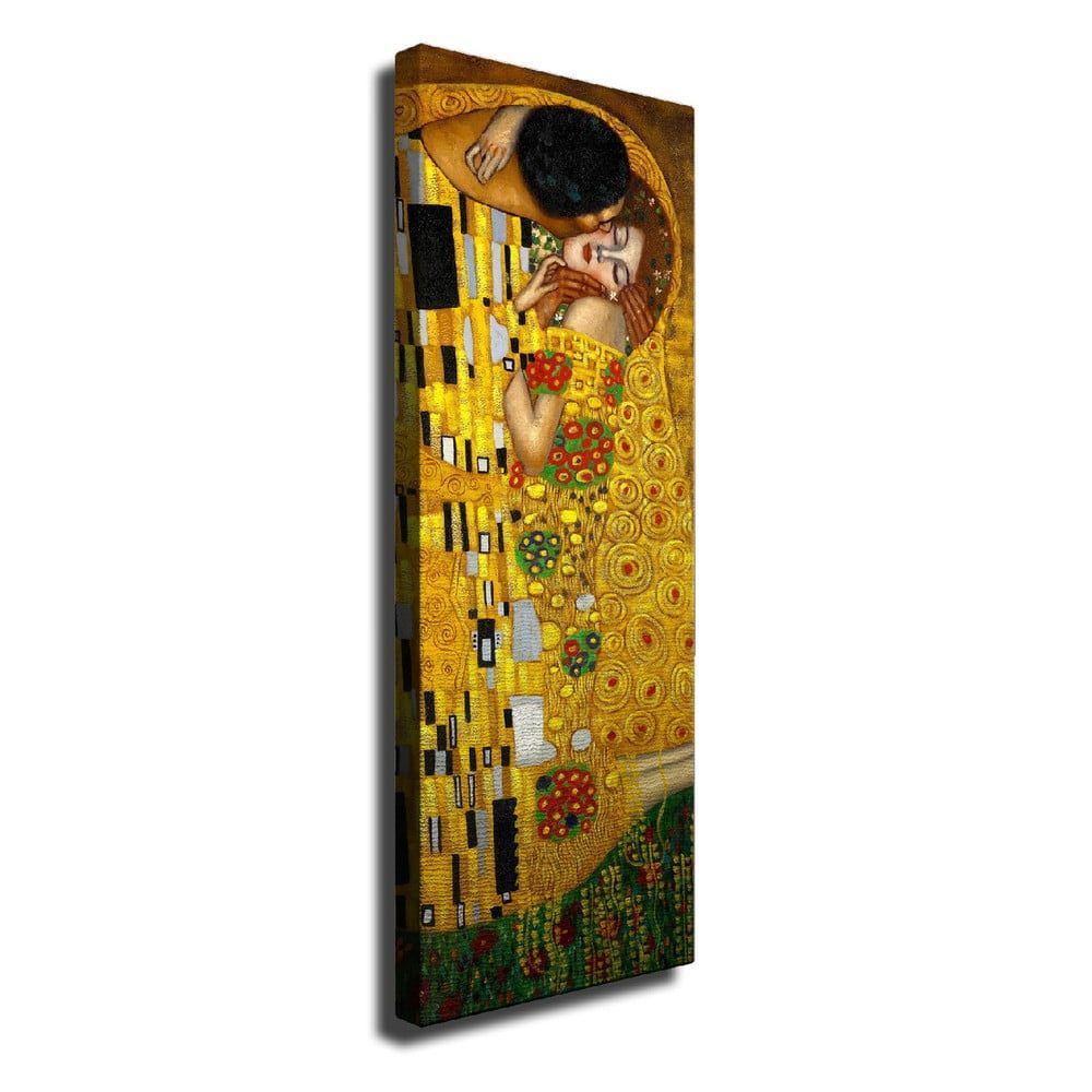 Nástenná reprodukcia na plátne Gustav Klimt The Kiss, 30 × 80 cm - Bonami.sk