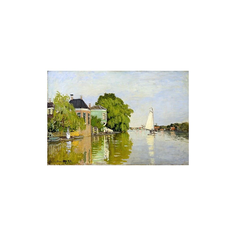 Reprodukcia obrazu Claude Monet - Houses on the Achterzaan, 90 × 60 cm - Bonami.sk