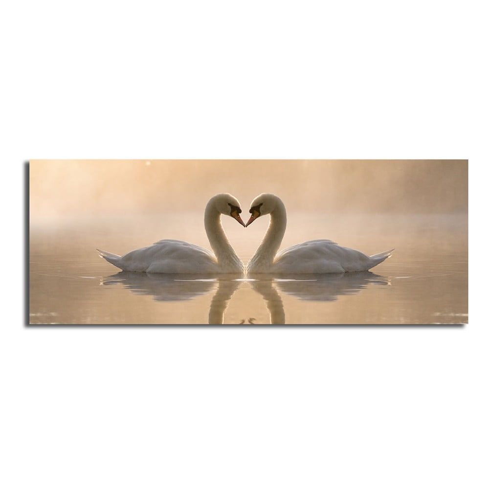 Obraz na plátne Swan Love, 90 × 30 cm - Bonami.sk