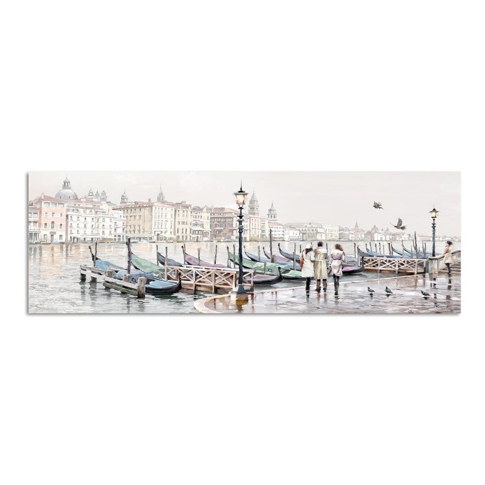 Obraz Styler Canvas Watercolor Venezia Gondole, 45 × 140 cm - Bonami.sk