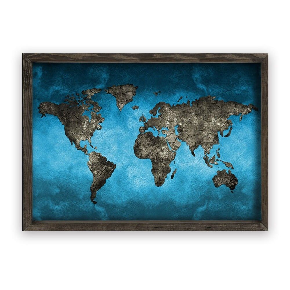 Obraz v drevenom ráme Night World, 70 × 50 cm - Bonami.sk