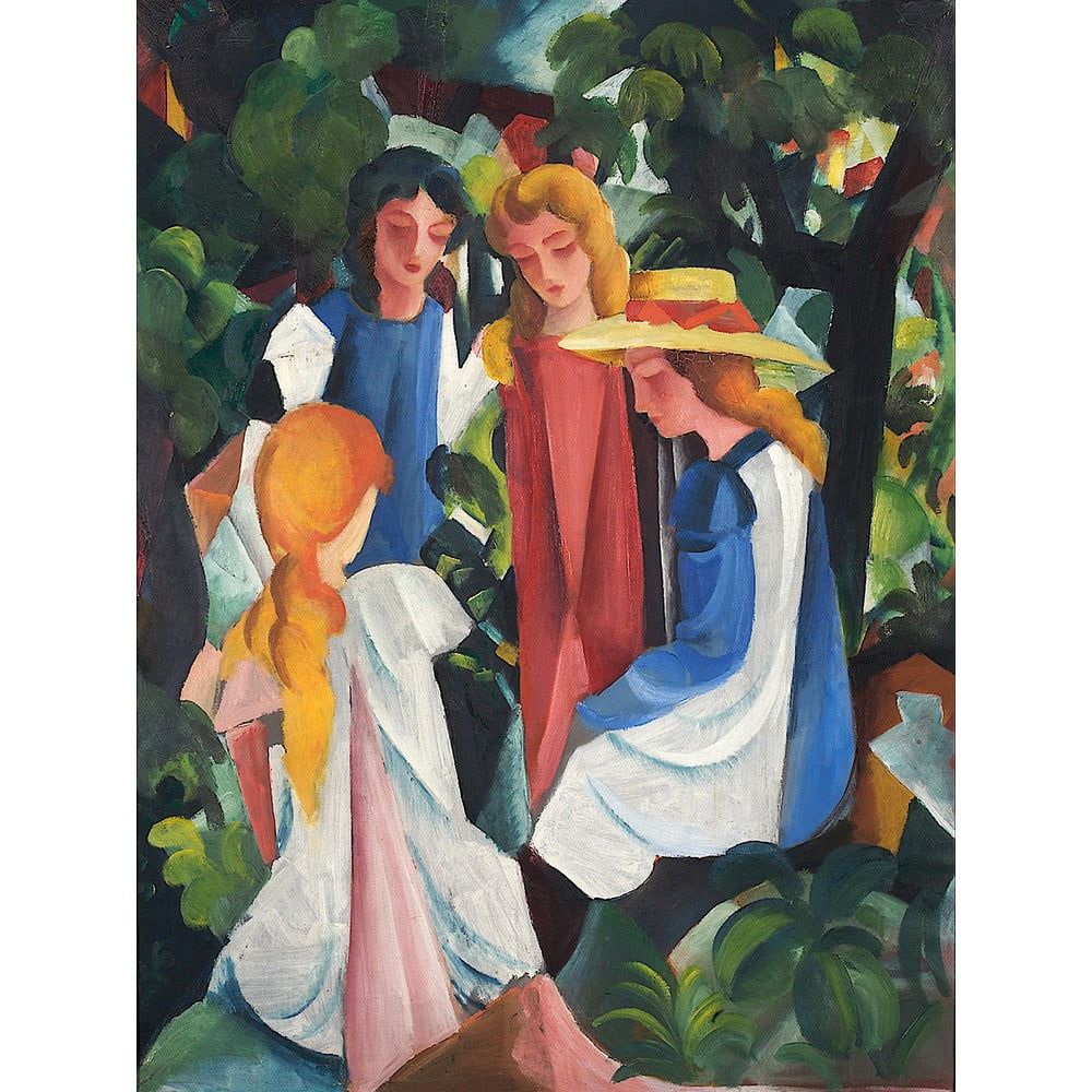 Reprodukcia obrazu August Macke - Four Girls, 40 × 60 cm - Bonami.sk