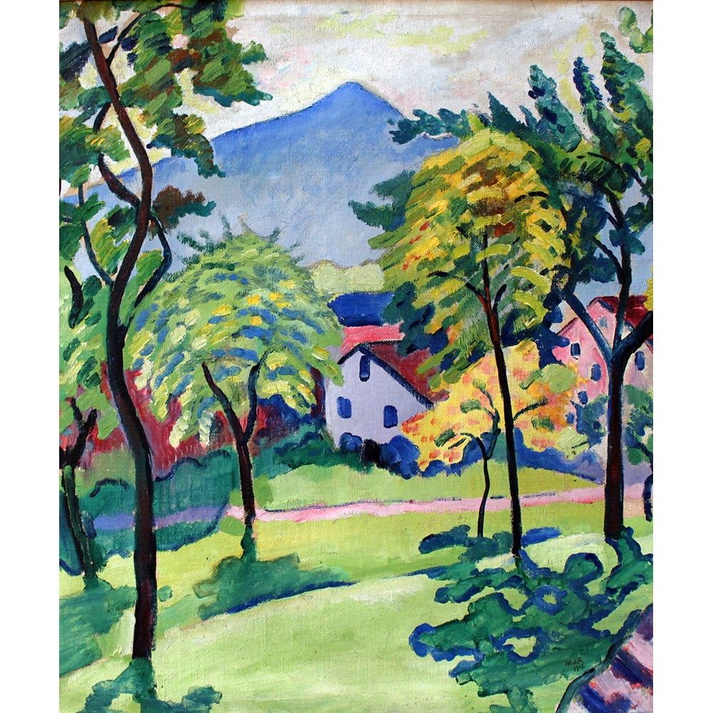 Reprodukcia obrazu August Macke - Tegernsee Landscape, 50 × 60 cm - Bonami.sk