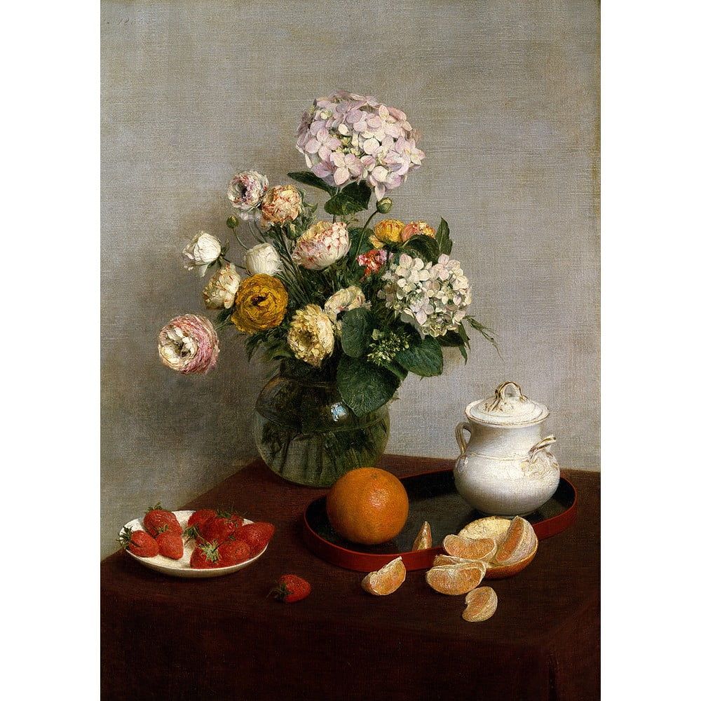 Reprodukcia obrazu Henri Fantin-Latour - Flowers and Fruit, 45 × 60 cm - Bonami.sk
