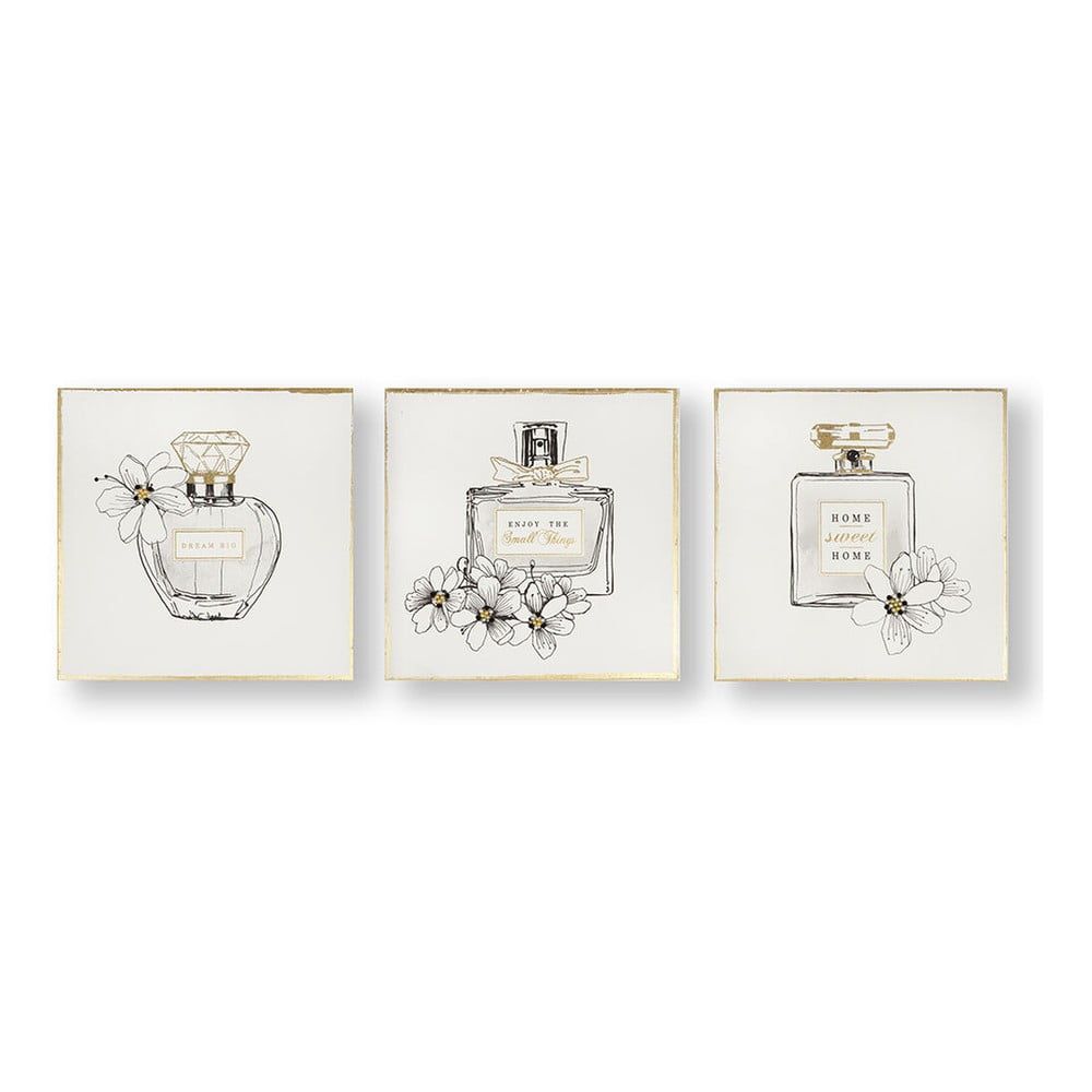 Sada 3 obrazov Graham & Brown Pretty Perfume Bottles, 30 × 30 cm - Bonami.sk