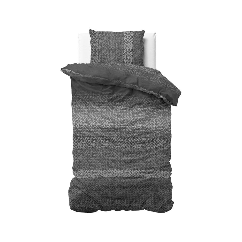 Sivé flanelové obliečky na jednolôžko Dreamhouse Gradient Knits, 200 x 220 cm - Bonami.sk