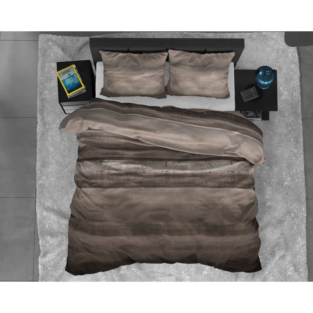 Hnedé flanelové obliečky na jednolôžko Sleeptime Marcus Taupe, 140 x 220 cm - Bonami.sk