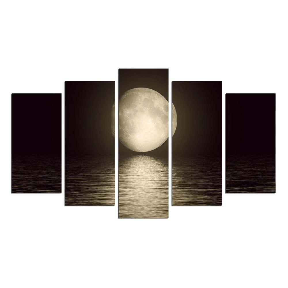 Viacdielny nástenný obraz Moon Over The River - Bonami.sk