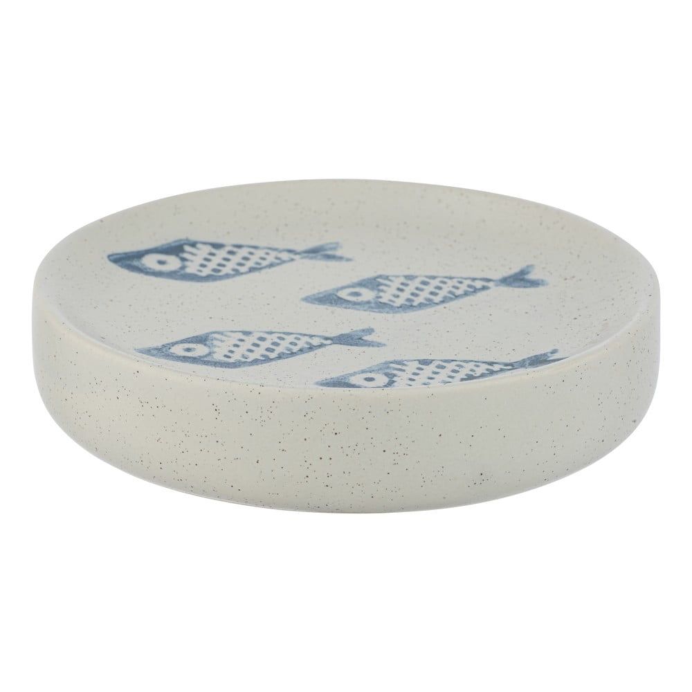 Bielo-modrá keramická nádoba na mydlo Wenko Aquamarin - Bonami.sk