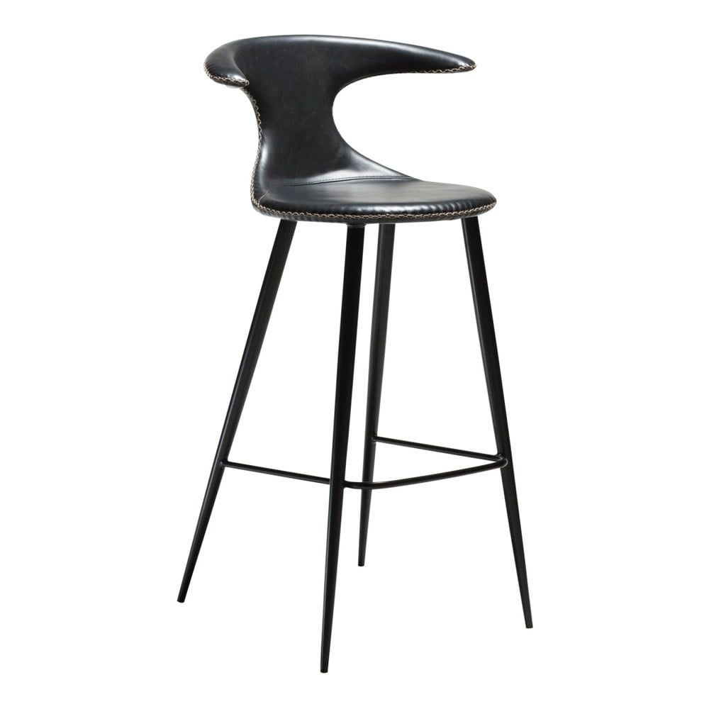 Čierna barová stolička s koženkovým sedadlom DAN-FORM Denmark Flair - Bonami.sk