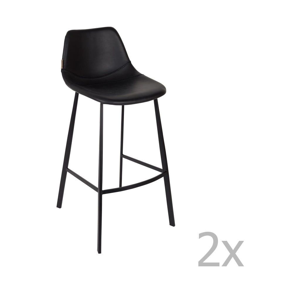 Sada 2 čiernych barových stoličiek Dutchbone Franky, výška 106 cm - Bonami.sk