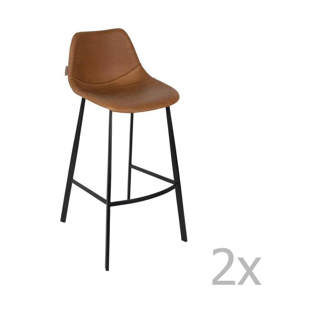 Sada 2 hnedých barových stoličiek Dutchbone Franky, výška 106 cm - Bonami.sk