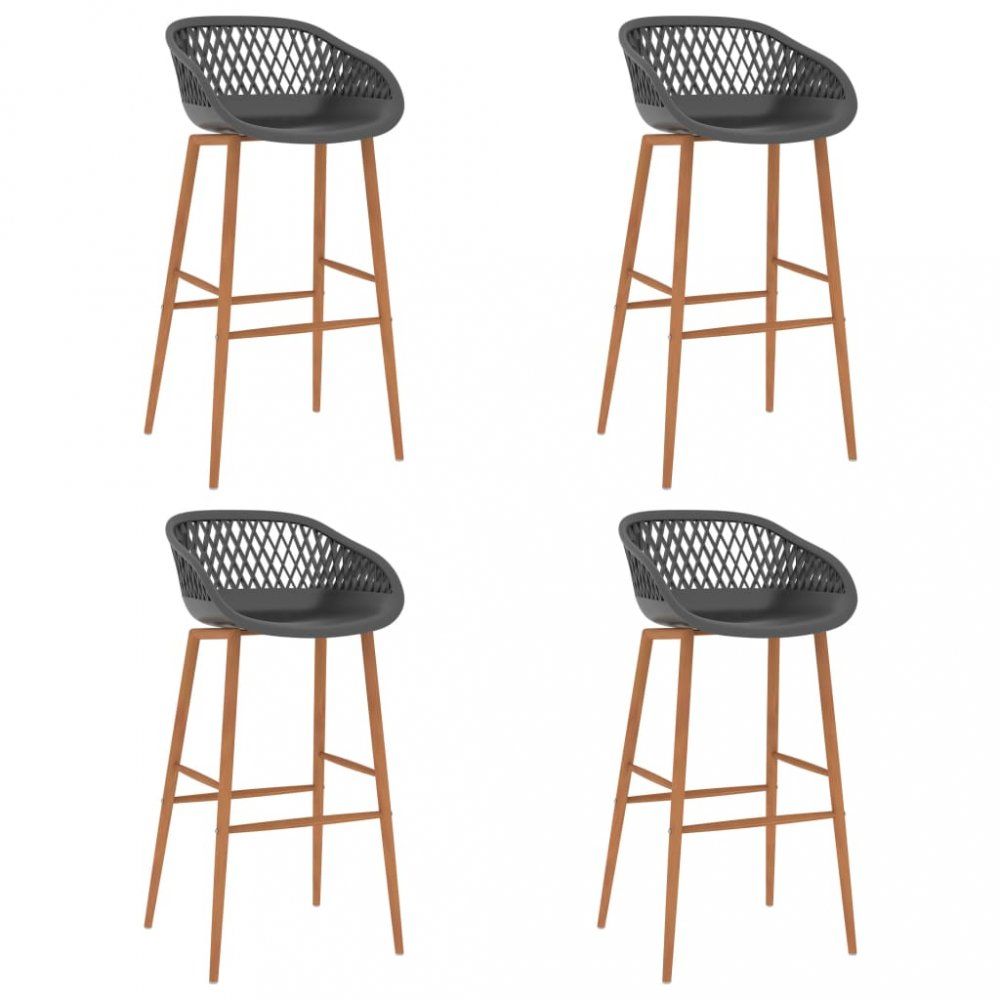 Barové stoličky 4 ks plast / kov Dekorhome Hnedá / sivá - dekorhome.sk