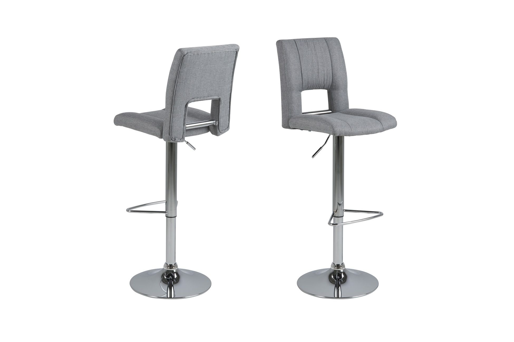 Dkton Dizajnová barová stolička Almonzo, svetlosivá / chrómová - ESTILOFINA.SK