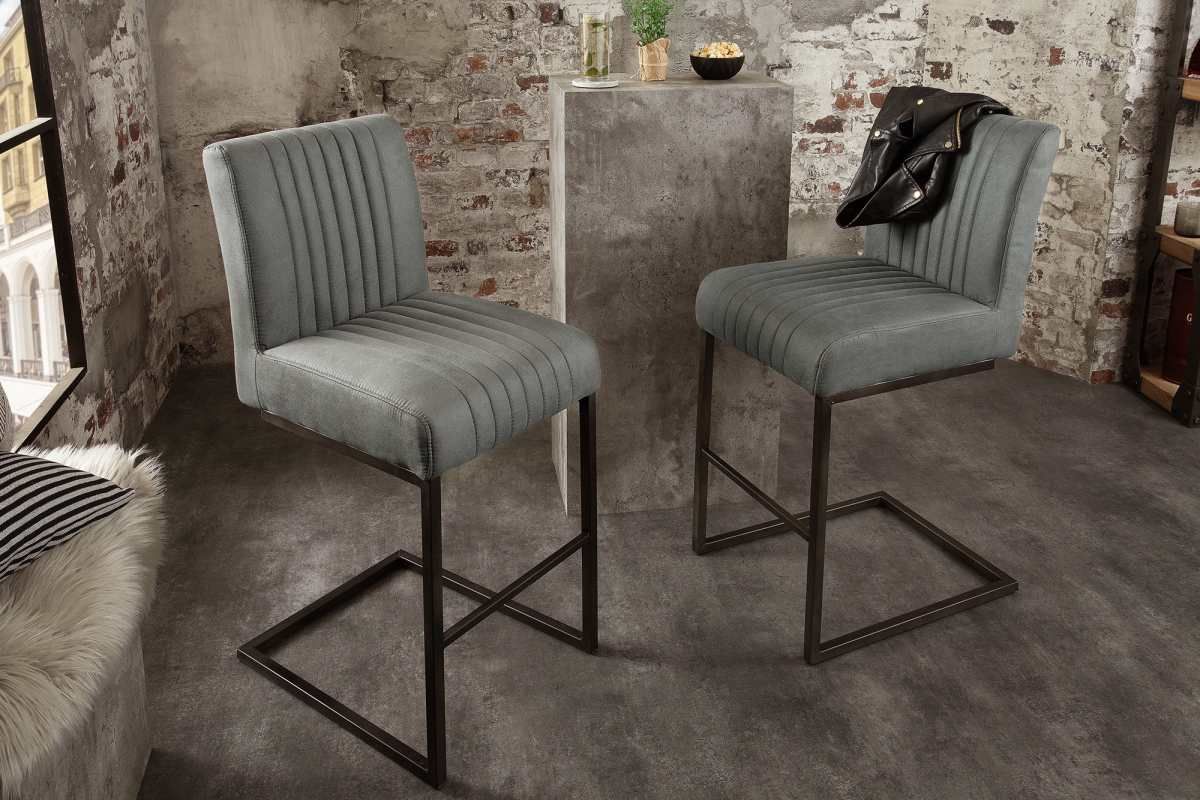 LuxD Dizajnová barová stolička Boss II antik sivá - ESTILOFINA.SK