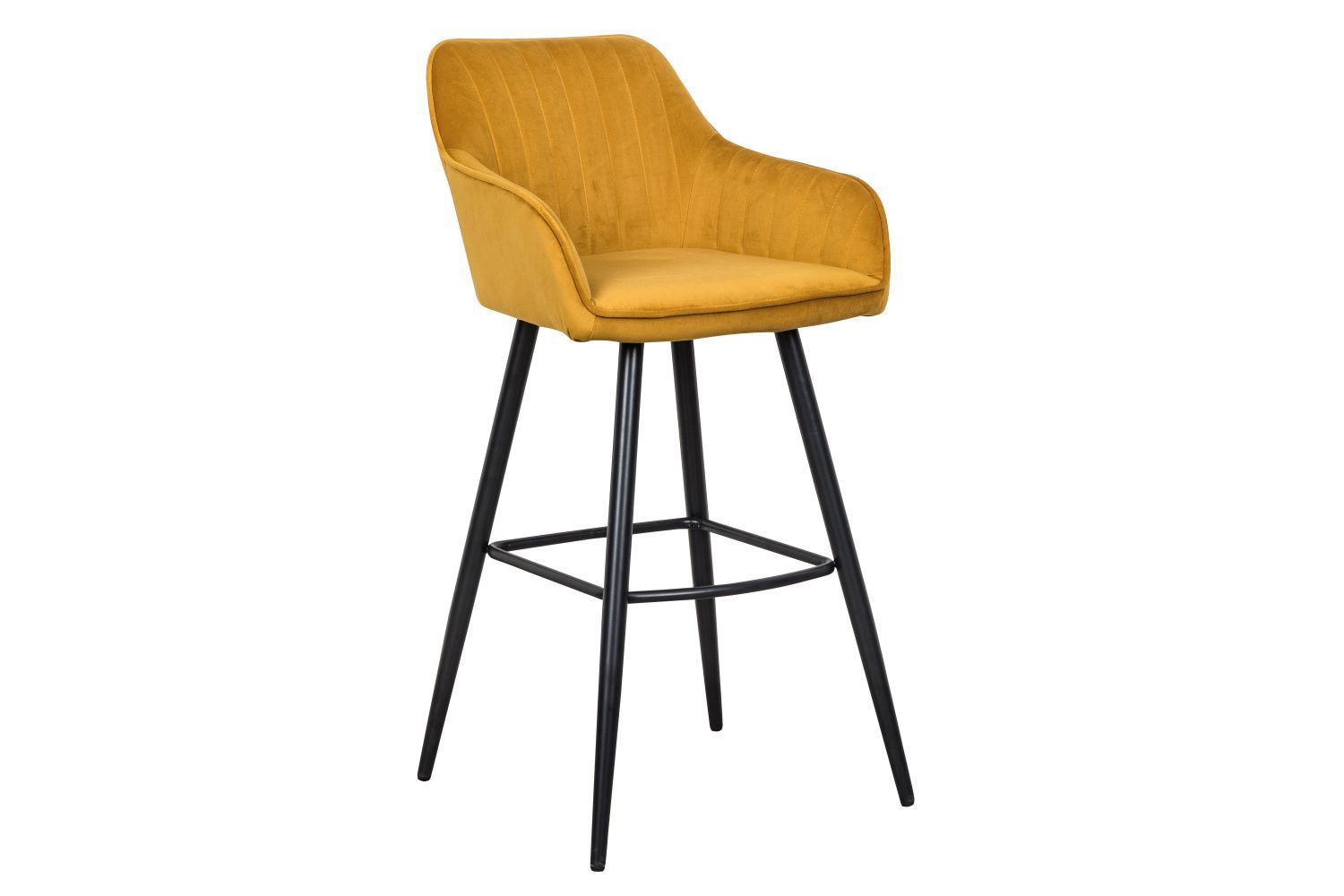 LuxD Dizajnová barová stolička Esmeralda horčicový zamat - ESTILOFINA.SK