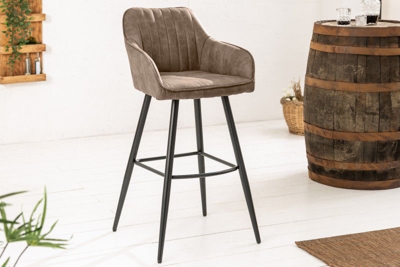 LuxD Dizajnová barová stolička Esmeralda vintage taupe - ESTILOFINA.SK
