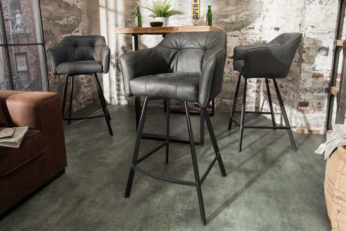 LuxD Dizajnová barová stolička Giuliana, antik sivá - ESTILOFINA.SK