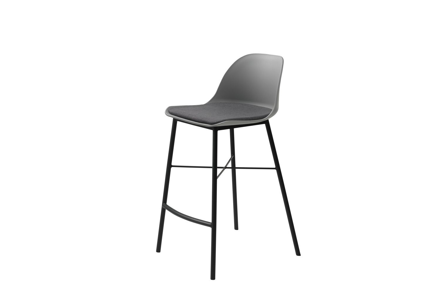 Furniria Dizajnová barová stolička Jeffery sivá - ESTILOFINA.SK