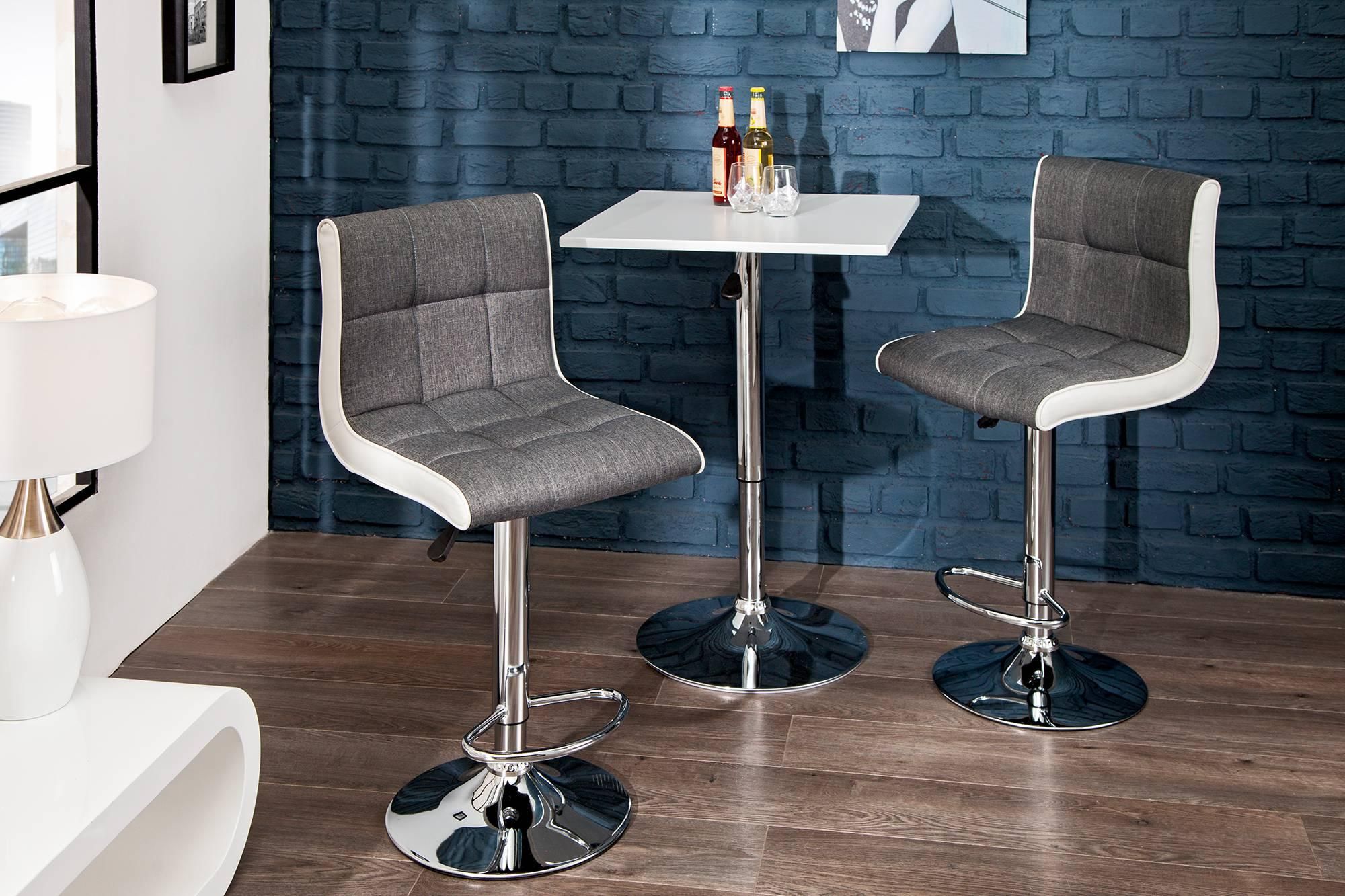 LuxD Dizajnová barová stolička Modern šedo biela - ESTILOFINA.SK