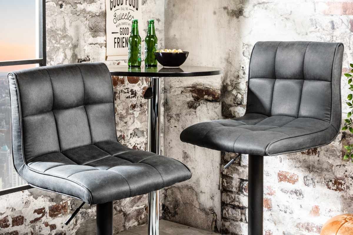 LuxD Dizajnová barová stolička Modern vintage sivá - ESTILOFINA.SK