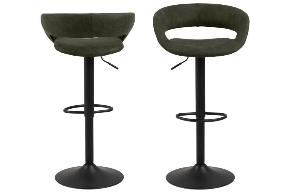 Dkton Dizajnová barová stolička Natania, olivovo zelená a čierna - ESTILOFINA.SK
