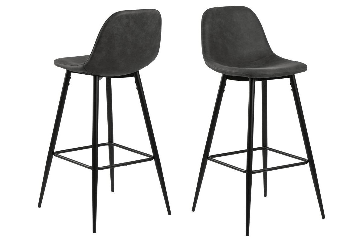 Dkton Dizajnová barová stolička Nayeli, antracitová a čierna  - ESTILOFINA.SK