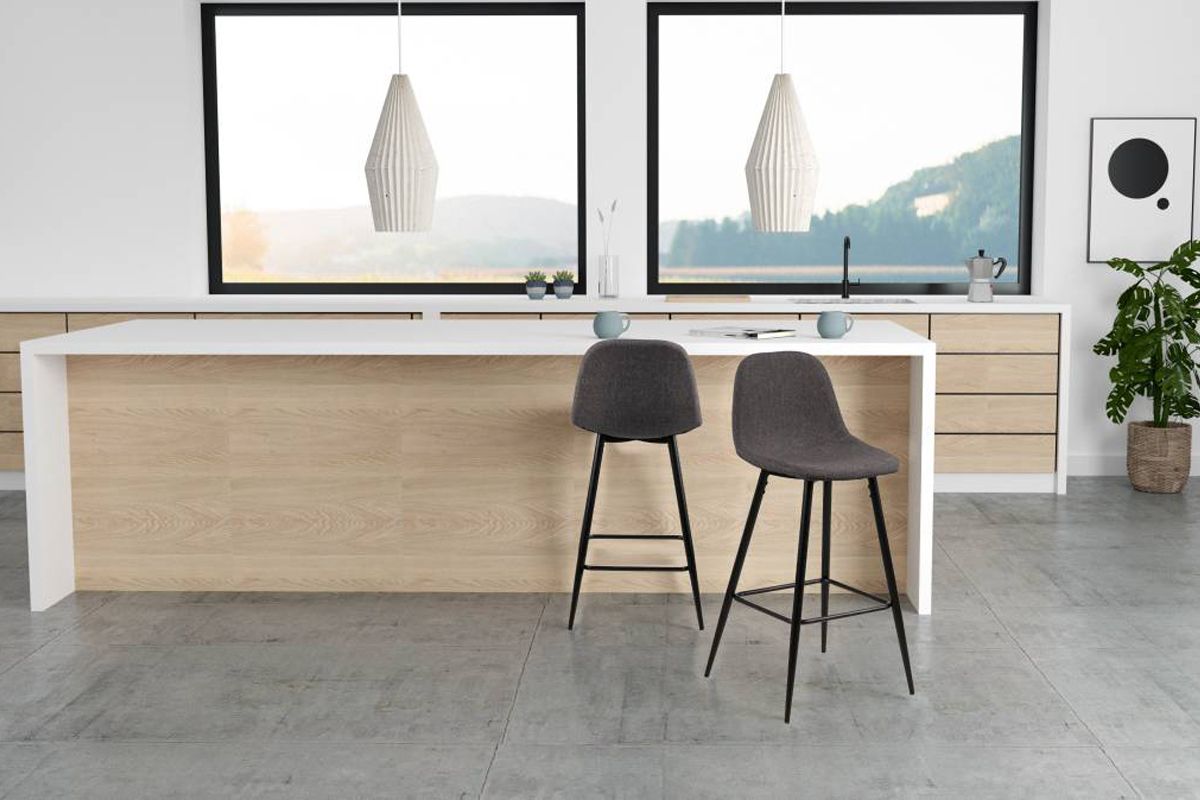 Dkton Dizajnová barová stolička Nayeli, šedá a čierna 91 cm - ESTILOFINA.SK