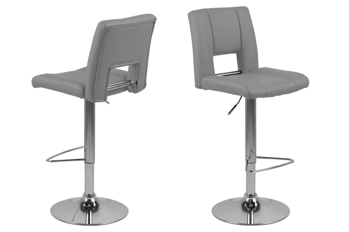 Dkton Dizajnová barová stolička Nerine, šedá a chrómová - ESTILOFINA.SK