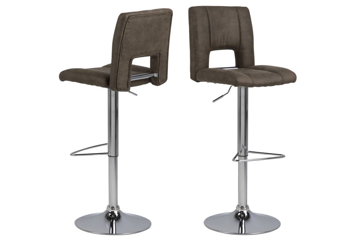 Dkton Dizajnová barová stolička Nerine, svetlo hnedá a chrómová - ESTILOFINA.SK