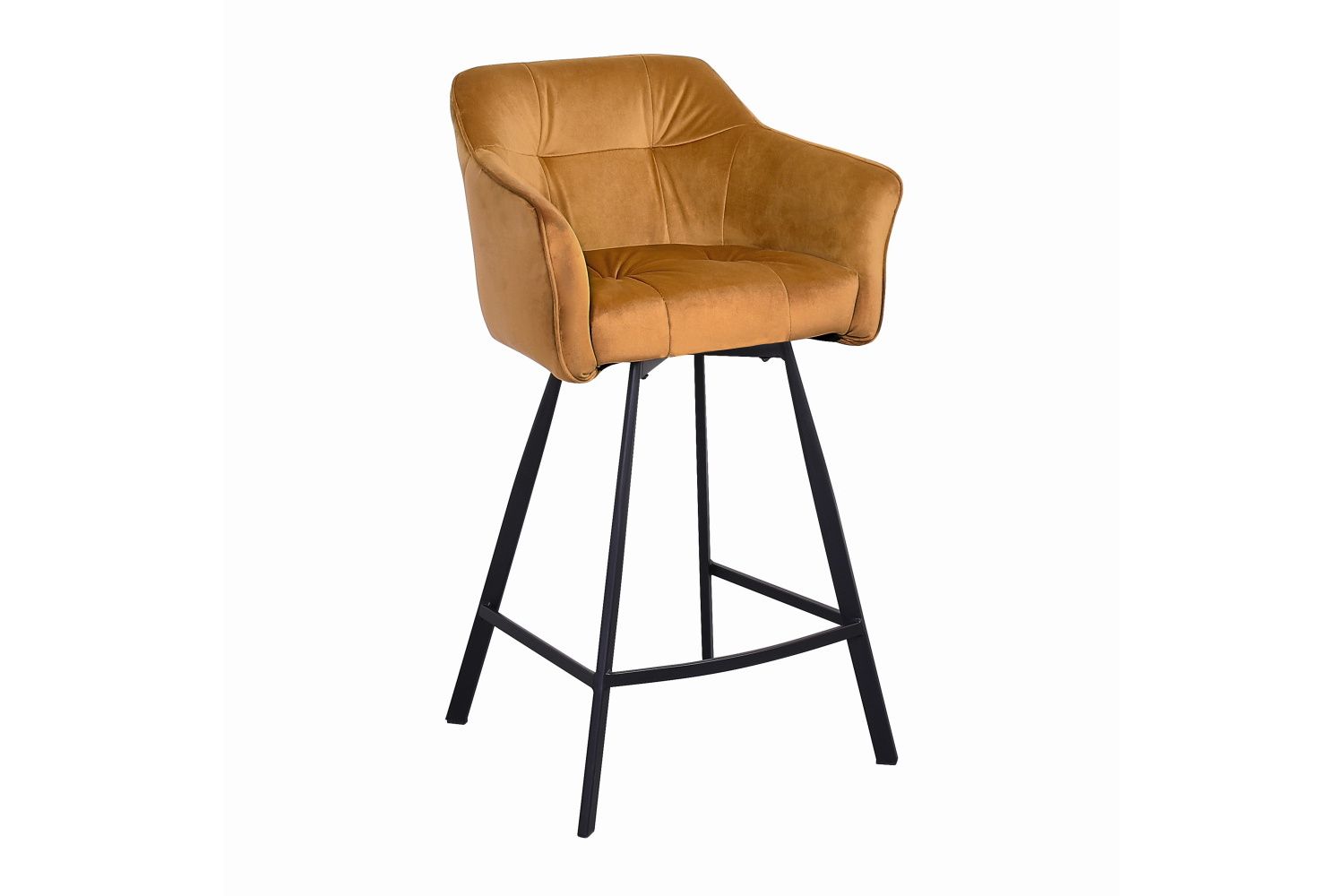 LuxD Dizajnová barová stolička s podrúčkami Giuliana 100 cm horčicový zamat - ESTILOFINA.SK