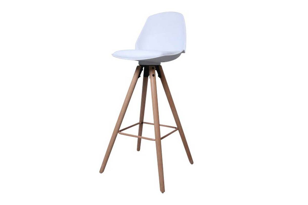 Dkton 23608 Dizajnová pultová stolička Nerea, biela - ESTILOFINA.SK