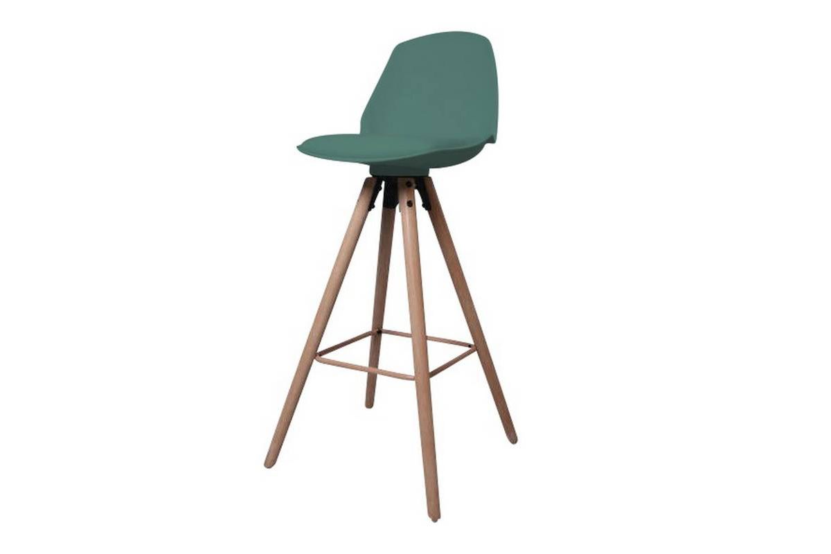 Dkton 23609 Dizajnová pultová stolička Nerea, mrazivá zelená - ESTILOFINA.SK