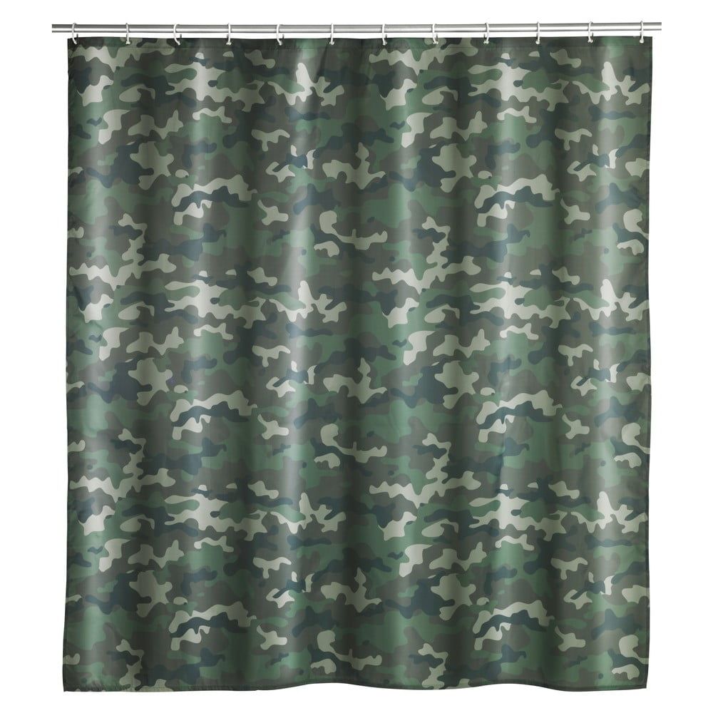 Prateľný sprchový záves Wenko Camouflage, 180 x 200 cm - Bonami.sk