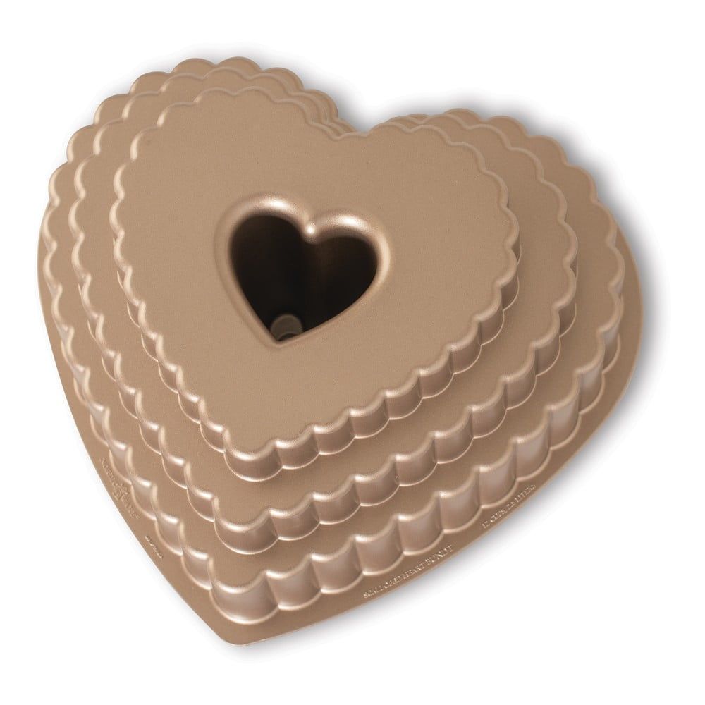 Forma na bábovku v karamelovej farbe Nordic Ware Heart, 2,8 l - Bonami.sk