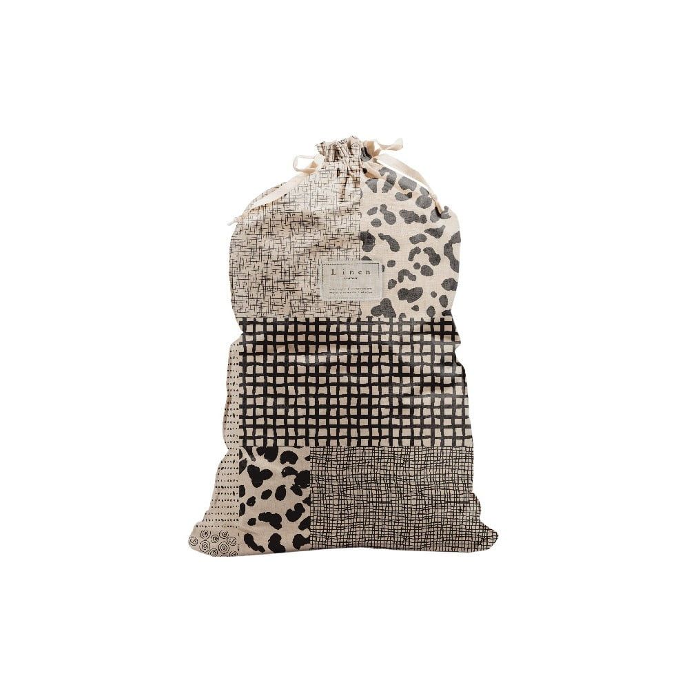 Látkový vak na bielizeň s prímesou ľanu Linen Couture Bag Leopard, výška 75 cm - Bonami.sk