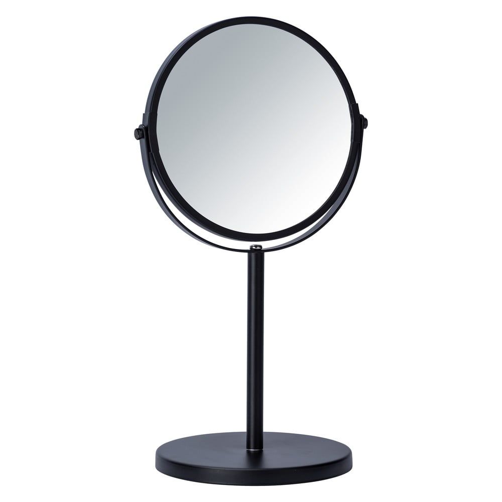 Čierne kozmetické zrkadlo Wenko Assisi, ⌀ 17 cm - Bonami.sk
