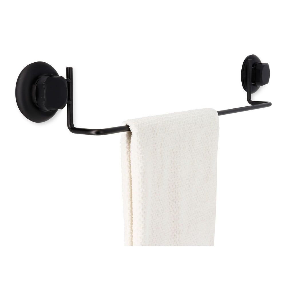 Čierny samodržiaca nástenný držiak na uteráky Compactor Bestlock Black Tube Holder For Towels, 60,6 x 9 cm - Bonami.sk