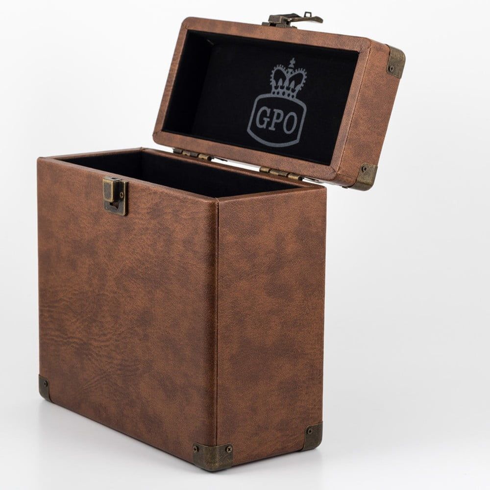 Hnedý kufrík na vinylové dosky GPO Vinyl Case - Bonami.sk