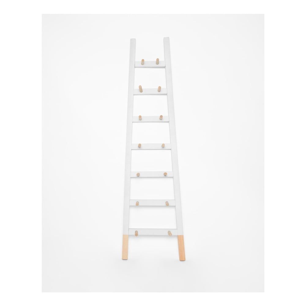 Biely odkladací dekoratívny rebrík z borovicového dreva Surdic Blanco - Bonami.sk