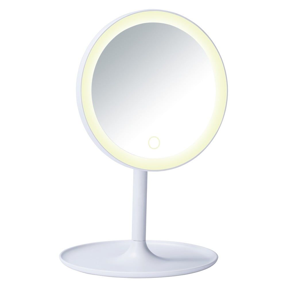 Biele kozmetické zrkadlo s LED podsvietením Wenko Turro - Bonami.sk