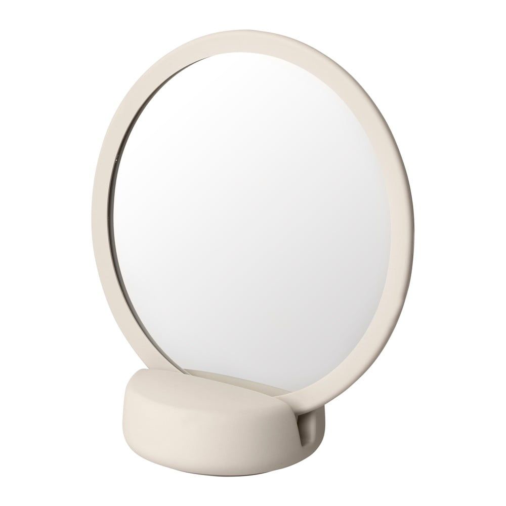Krémovo-biele stolové kozmetické zrkadlo Blomus, výška 18,5 cm - Bonami.sk