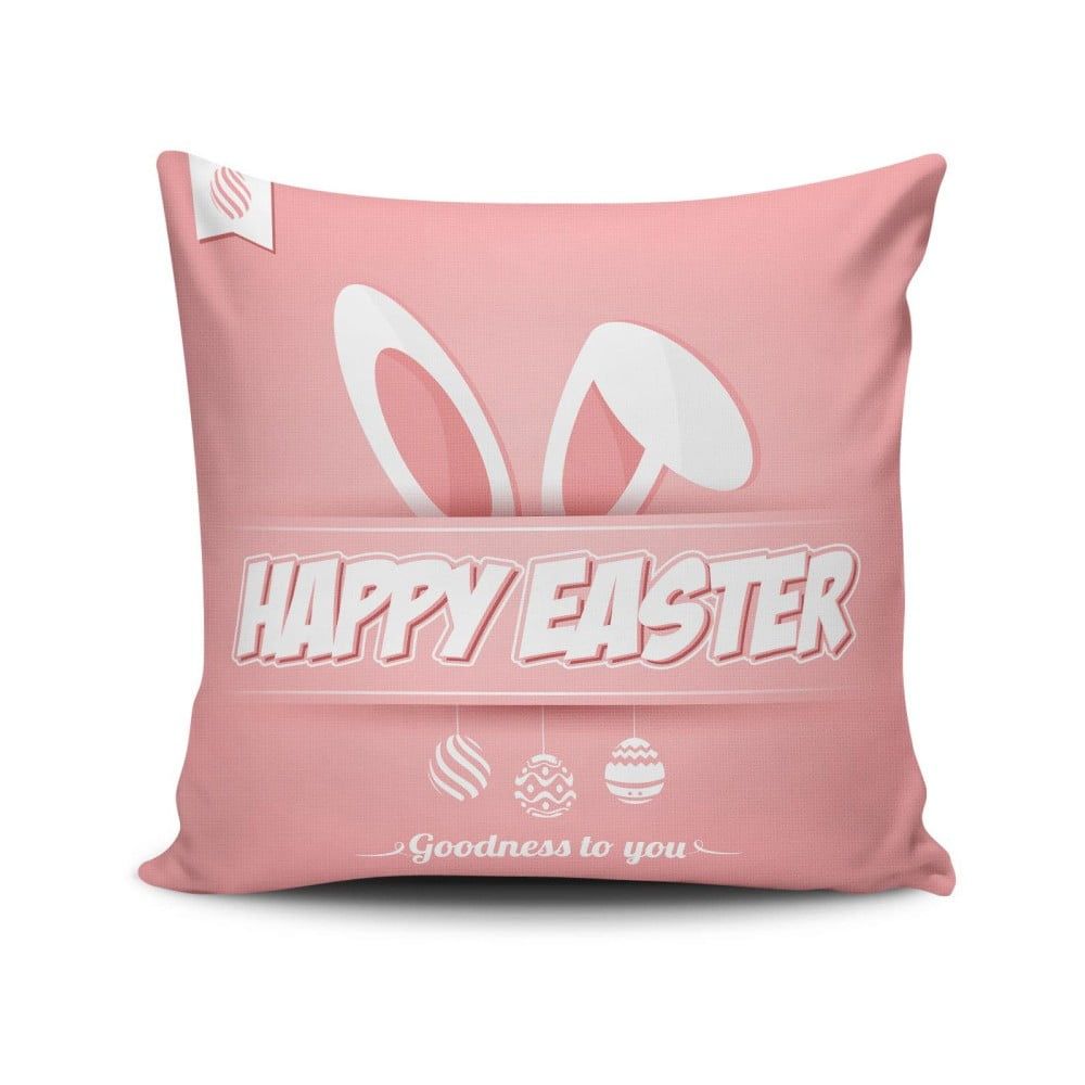 Ružová obliečka na vankúš Happy Easter, 45 × 45 cm - Bonami.sk