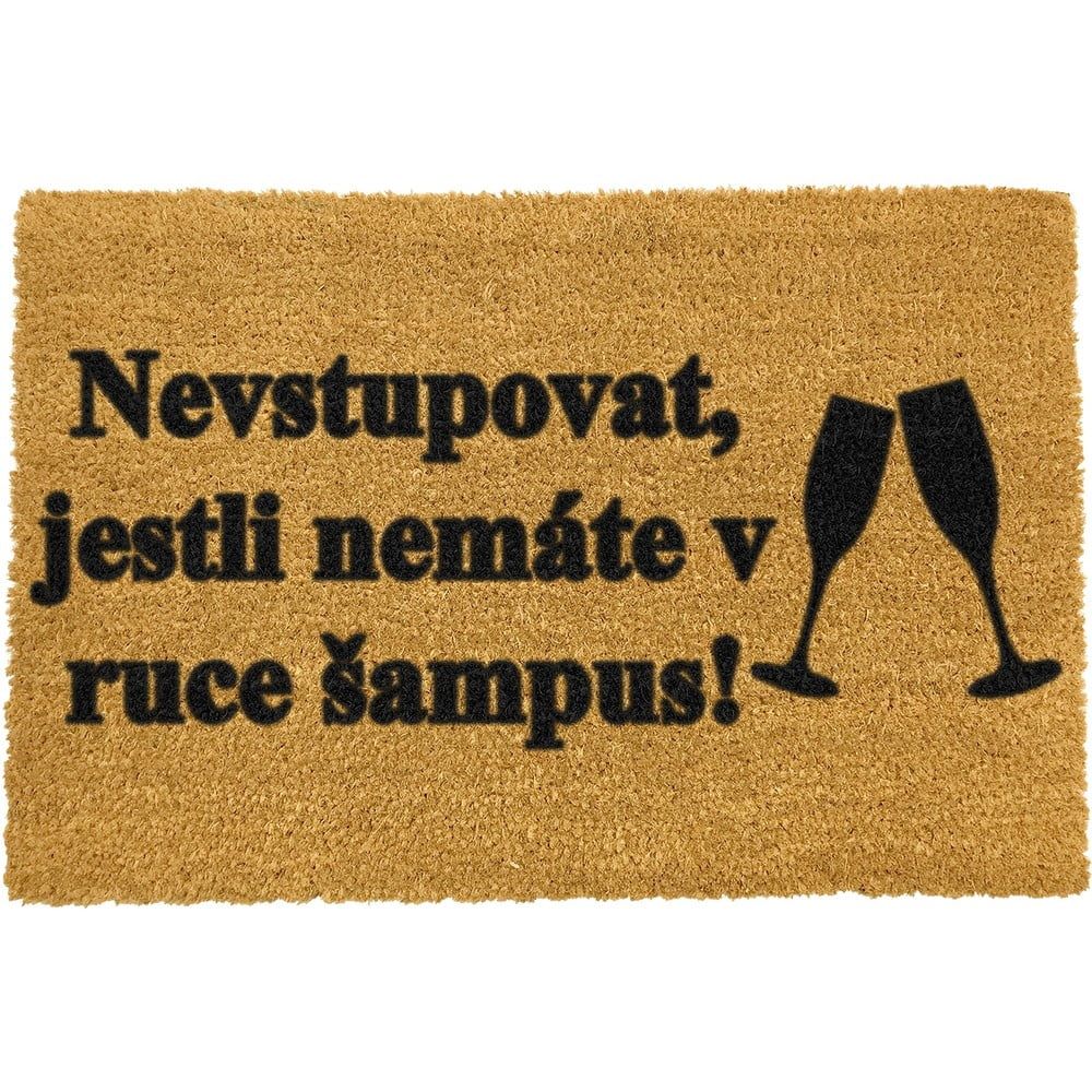 Rohožka z prírodného kokosového vlákna Artsy Doormats Šampus, 40 x 60 cm - Bonami.sk