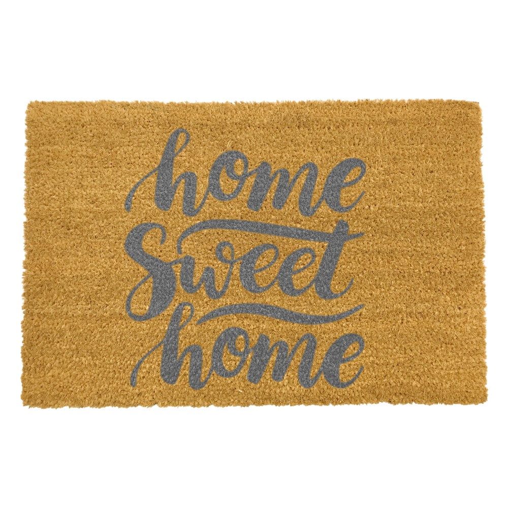Rohožka z prírodného kokosového vlákna Artsy Doormats Home Sweet Home Grey, 40 x 60 cm - Bonami.sk